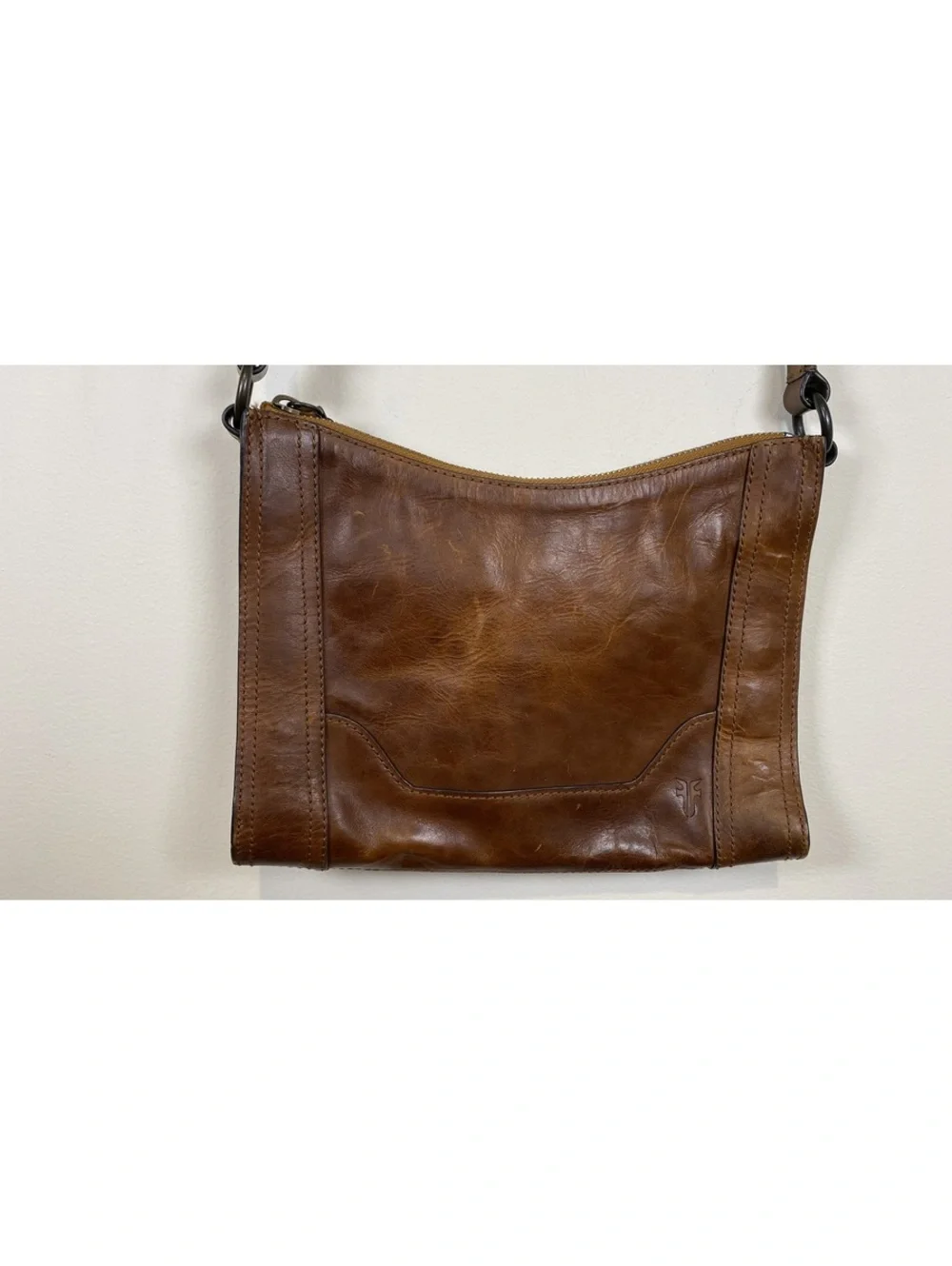 Frye Brown Leather Adjustable Strap Crossbody Bag - Picture 3 of 9
